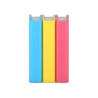 volumetrisch stack van kleur boeken. bedrijf literatuur met roze Hoes vector