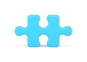 blauw puzzel 3d icoon. volumetrisch element diagram met creatief oplossing vector