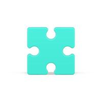 plein puzzel stuk 3d icoon. groen element diagram met creatief oplossing vector