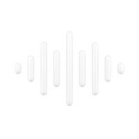 wit geluid Golf 3d icoon. bars voor stem en audio frequenties vector