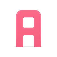 alfabetisch brief een 3d icoon. rood symbool voor volumetrisch typografie vector