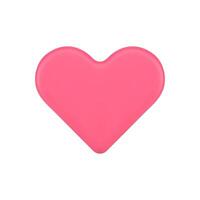 roze hart symbool 3d icoon. volumetrisch teken van liefde en geluk vector