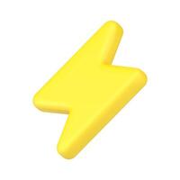 goud blikseminslag teken 3d icoon. geel oplader symbool voor divers apparaten. vector
