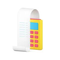 helder geel betaling machine credit kaart terminal met rood toetsen isometrische gemakkelijk icoon vector