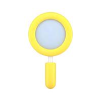 geel vergroten glas 3d icoon illustratie vector