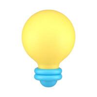 geel gloeiend licht lamp elektrisch verlichting of bedrijf innovatie idee inspiratie 3d icoon vector