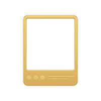 metalen gouden premie tablet pc kader media post sjabloon internet promo realistisch 3d icoon vector