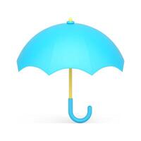 blauw Open paraplu buitenshuis regen beschermend medeplichtig omgaan met voor draag- realistisch 3d icoon vector