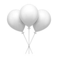 wit elegant rubber ballonnen Aan stokjes hoop opblaasbaar lucht ontwerp elementen realistisch 3d icoon vector
