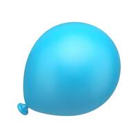 feestelijk blauw rubber ballon verrassing vakantie viering aero ontwerp realistisch 3d icoon vector