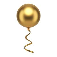 premie gouden vliegend ballon gebied met lint aero ontwerp cirkel bubbel realistisch 3d icoon vector