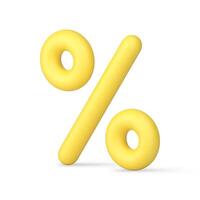 geel percentage decoratief insigne bedrijf kleinhandel promo realistisch 3d icoon illustratie vector
