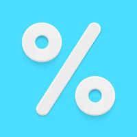 wit percentage wiskundig symbool lijn en twee cirkel Aan blauw achtergrond realistisch 3d icoon vector