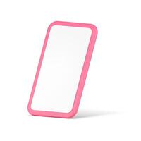 roze smartphone leeg scherm internet reclame isometrische apparaatje realistisch 3d icoon vector