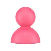 menselijk hoofd persoonlijk avatar gemeenschap lid roze glanzend 3d icoon schaak figuur realistisch vector