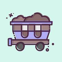 icoon steenkool wagen. verwant naar trein station symbool. mbe stijl. gemakkelijk ontwerp illustratie vector