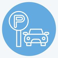 icoon parkeren Oppervlakte. verwant naar slim stad symbool. blauw ogen stijl. gemakkelijk ontwerp illustratie vector