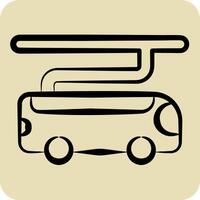 icoon elektrisch bus. verwant naar slim stad symbool. hand- getrokken stijl. gemakkelijk ontwerp illustratie vector