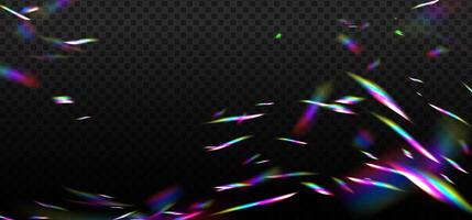 kleurrijk lens kristal regenboog licht en gloed transparant effect spectrum reflectie. bedekking sjabloon voor foto's. driehoekig prisma concept. maas hellingen vector
