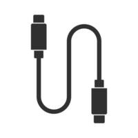 USB gegevens opladen kabel glyph icoon vector