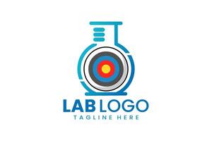 vlak modern gemakkelijk boogschieten doelwit laboratorium logo sjabloon icoon symbool ontwerp illustratie vector