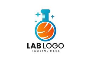 vlak modern gemakkelijk oranje vloeistof laboratorium logo sjabloon icoon symbool ontwerp illustratie vector