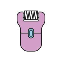 epilator kleur pictogram. elektrisch scheerapparaat. geïsoleerde vectorillustratie vector