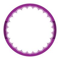 gemakkelijk Purper sier- ronde sticker duidelijk etiket blanco achtergrond zegel ontwerp vector