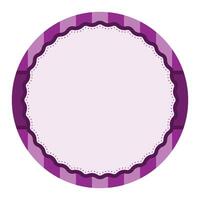 gemakkelijk Purper duidelijk ronde cirkel achtergrond ontwerp met geschulpte rand en streep ornament vector