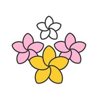 spa salon plumeria bloemen kleur pictogram. aromatherapie. geïsoleerde vectorillustratie vector