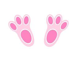 roze konijn voet afdrukken. schattig konijn poten. ontwerp element voor Pasen of nieuw jaar partij viering, decoratie, groet of uitnodiging kaart vector