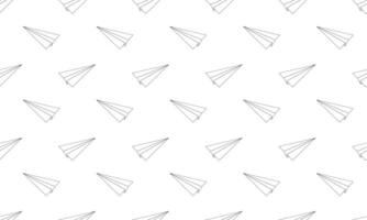 origami papier vliegtuigen naadloos patroon. herhalend symbolen van succes, communicatie, reis, verbeelding, wens, creativiteit, dromen vector