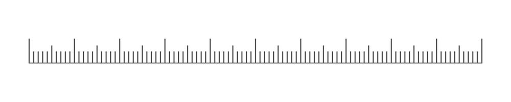 schaal sjabloon van heerser, plakband of thermometer hulpmiddel. horizontaal meten grafiek. afstand, hoogte of lengte meting van wiskunde, naaien, meteorologisch instrument vector