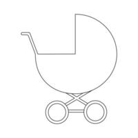 baby vervoer icoon. schets zuigeling wandelwagen vector