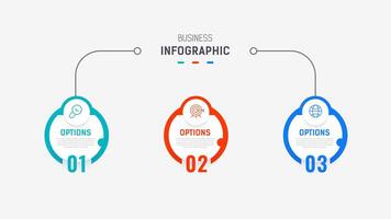 drie stap infographic etiket ontwerp sjabloon met lijn pictogrammen. werkwijze stappen diagram, presentaties, workflow lay-out, banier, stromen grafiek, info diagram illustratie. vector