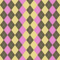 geel en bruin en roze diamant vorm kleding stof achtergrond dat is naadloos patroon vector