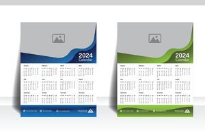 2024 muur kalender ontwerp voor bedrijf, creatief advertentie. vector