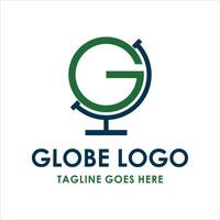 brief g wereldbol icoon logo ontwerp sjabloon vector