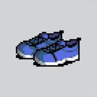 pixel kunst illustratie schoenen. korrelig schoenen. schoenen mode korrelig voor de pixel kunst spel en icoon voor website en spel. oud school- retro. vector