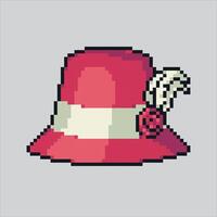 pixel kunst illustratie vrouw hoed. korrelig schoonheid hoed. schoonheid vrouw hoed korrelig voor de pixel kunst spel en icoon voor website en spel. oud school- retro. vector