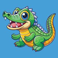 Amerikaans alligator schattig dier in kleurrijk tekenfilm stijl geïsoleerd Aan wit achtergrond. grafiek. vector