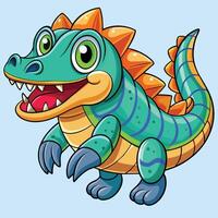 Amerikaans alligator schattig dier in kleurrijk tekenfilm stijl geïsoleerd Aan wit achtergrond. grafiek. vector