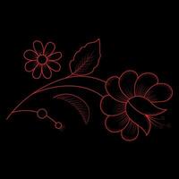 zwart tekening hand- getrokken bloem vector