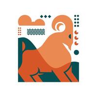 abstract illustratie van geit met levendig en modern kleur vector