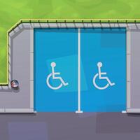 een parkeren veel voor gehandicapt top visie vector