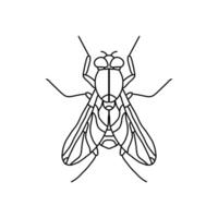 vlieg insect schets icon.vlieg lijn kunst illustratie. tekening lijn grafisch ontwerp. zwart en wit tekening insect. vector