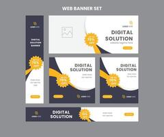 web banier sjabloon vrij ontwerp reeks lay-out met foto en tekst ruimte. bedrijf reclame reeks ontwerp sjabloon. verticaal, horizontaal, plein banners standaard- grootte vector