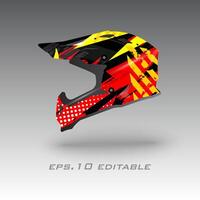 motorcross helm kleurstelling inpakken ontwerp vector