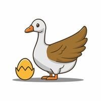 reeks van schattig wit gans. gans illustratie wit achtergrond vector