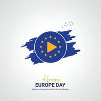 gelukkig Europa dag creatief advertenties ontwerp. mei 9 Europa dag sociaal media poster 3d illustratie. vector